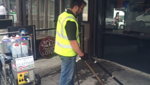 gum removal on clapham high street