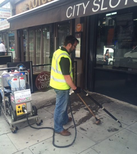 gum removal on clapham high street